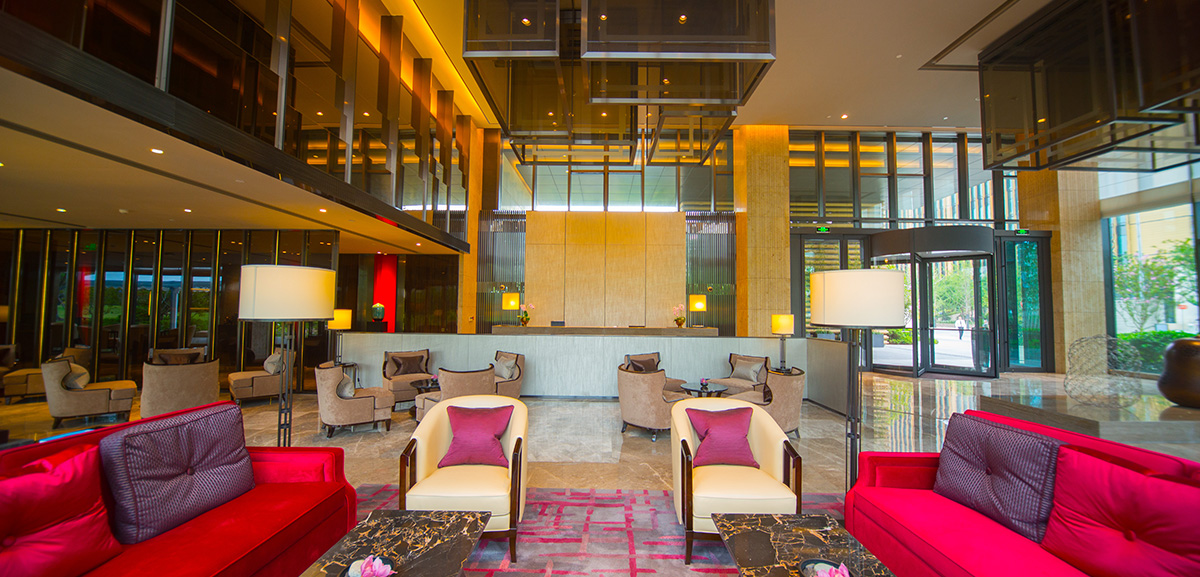 The extra high level and large French windows provide the lobby with thorough and broad perspective.