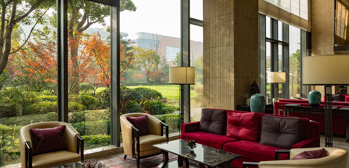 The extra high level and large French windows provide the lobby with thorough and broad perspective.