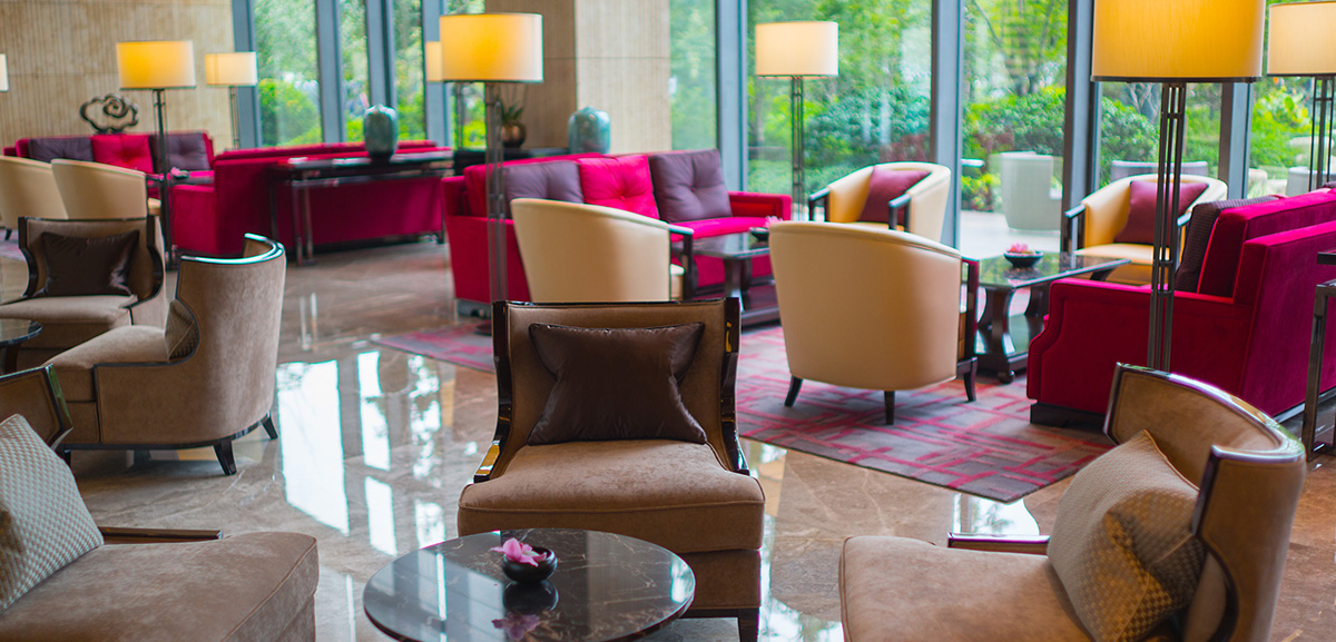 The extra high level and large French windows provide the lobby with thorough and broad perspective.