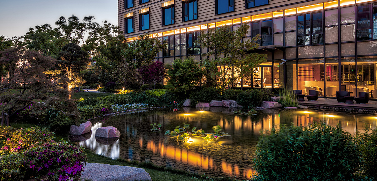 Back Garden · Quiet Garden has a Japanese style courtyard design embracing serenity amid chaos and creates unworldly environment enabling people through refining and concentration of nature to maintain peace of mind, sit quietly and meditate.